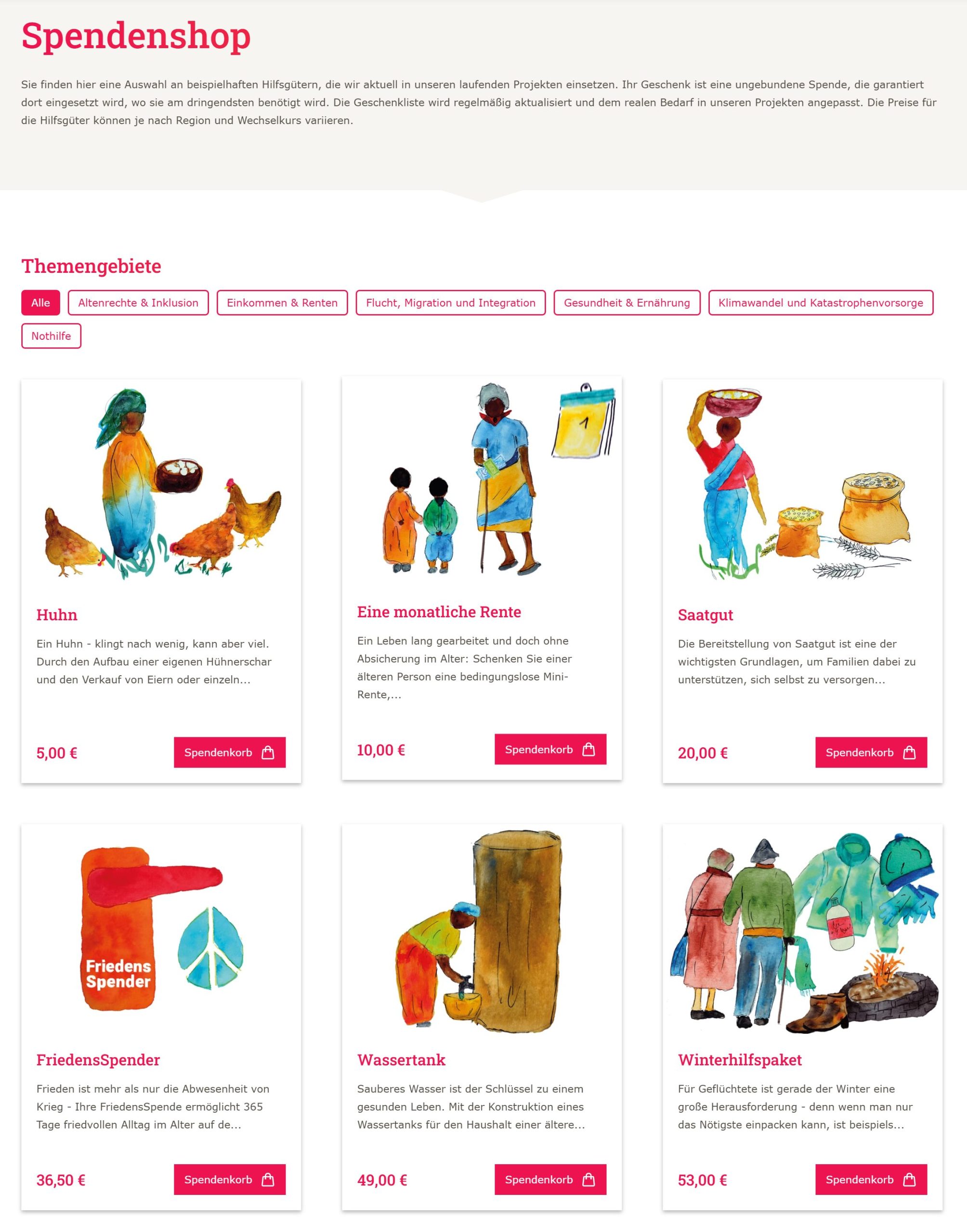 HelpAge Spendenshop