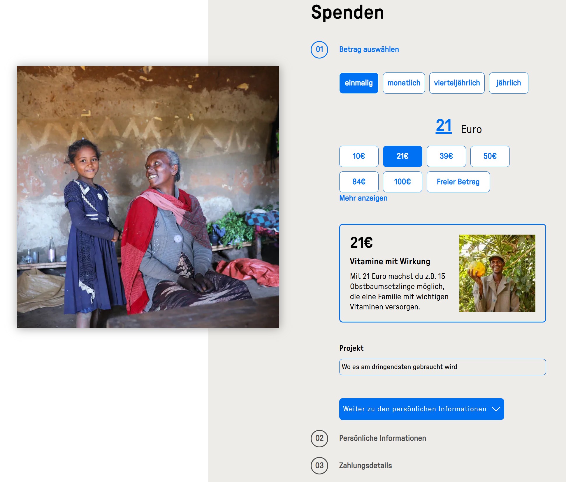 Spendenformular MfM